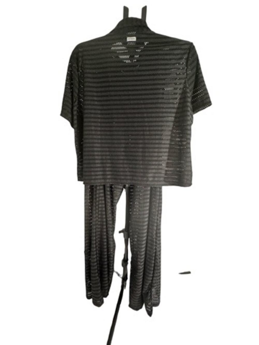 Hurley Black Sheer Mesh 2-Piece Shirt & Pants Cover-Up Set XL/XXL